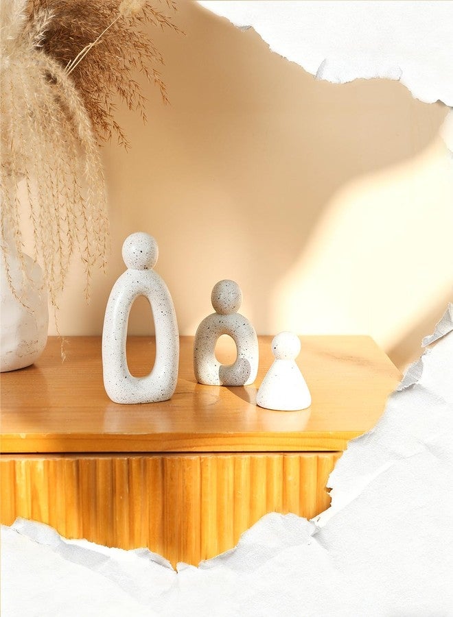 Joogour Abstract Family of 3 Figurines Modern Sculptures - Minimalist Home Decor for TV Stand, Bookshelf, Living Room | Decorative Accents and Gift Ideas as Knick Knacks for Shelves (White) - Image 5